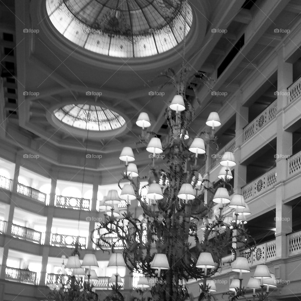 Atrium at Grand Floridian. resort hotel from the inside