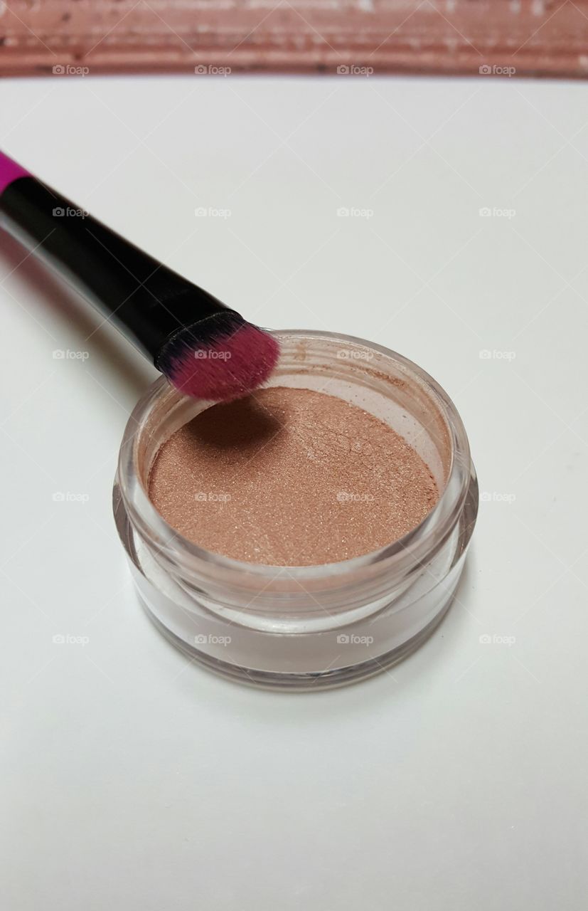 Close-up of gold color eyeshadow