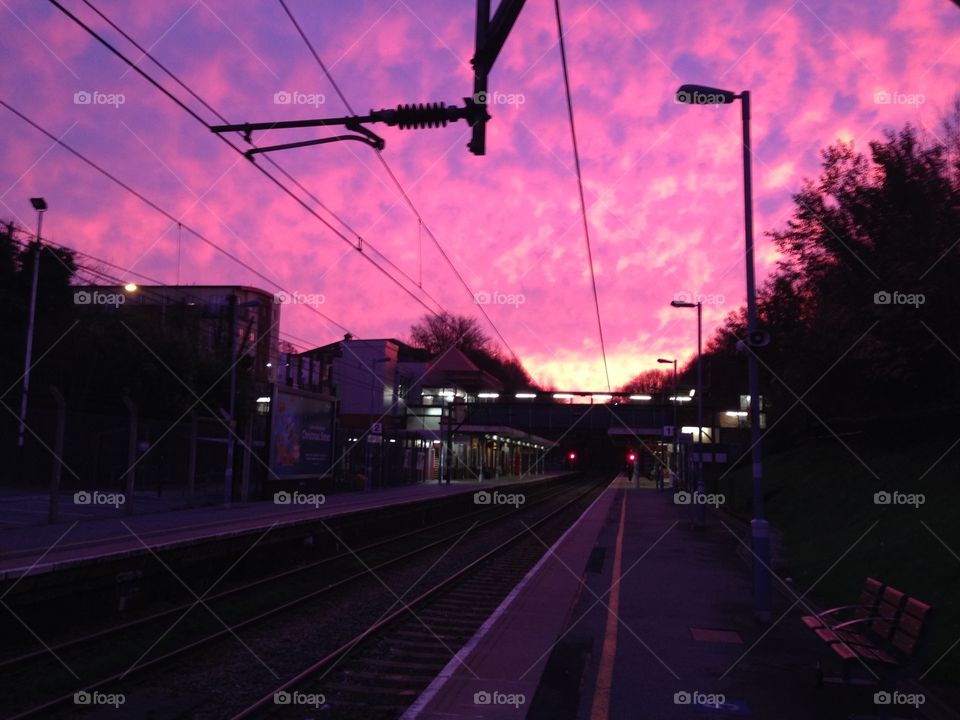 Sunset, Billericay train station 