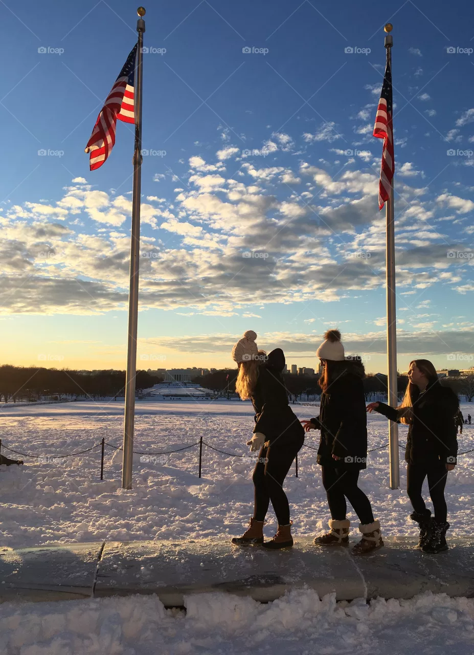 People, Flag, Adult, Child, Landscape