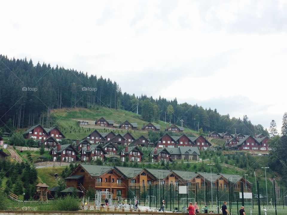 houses on the mountain