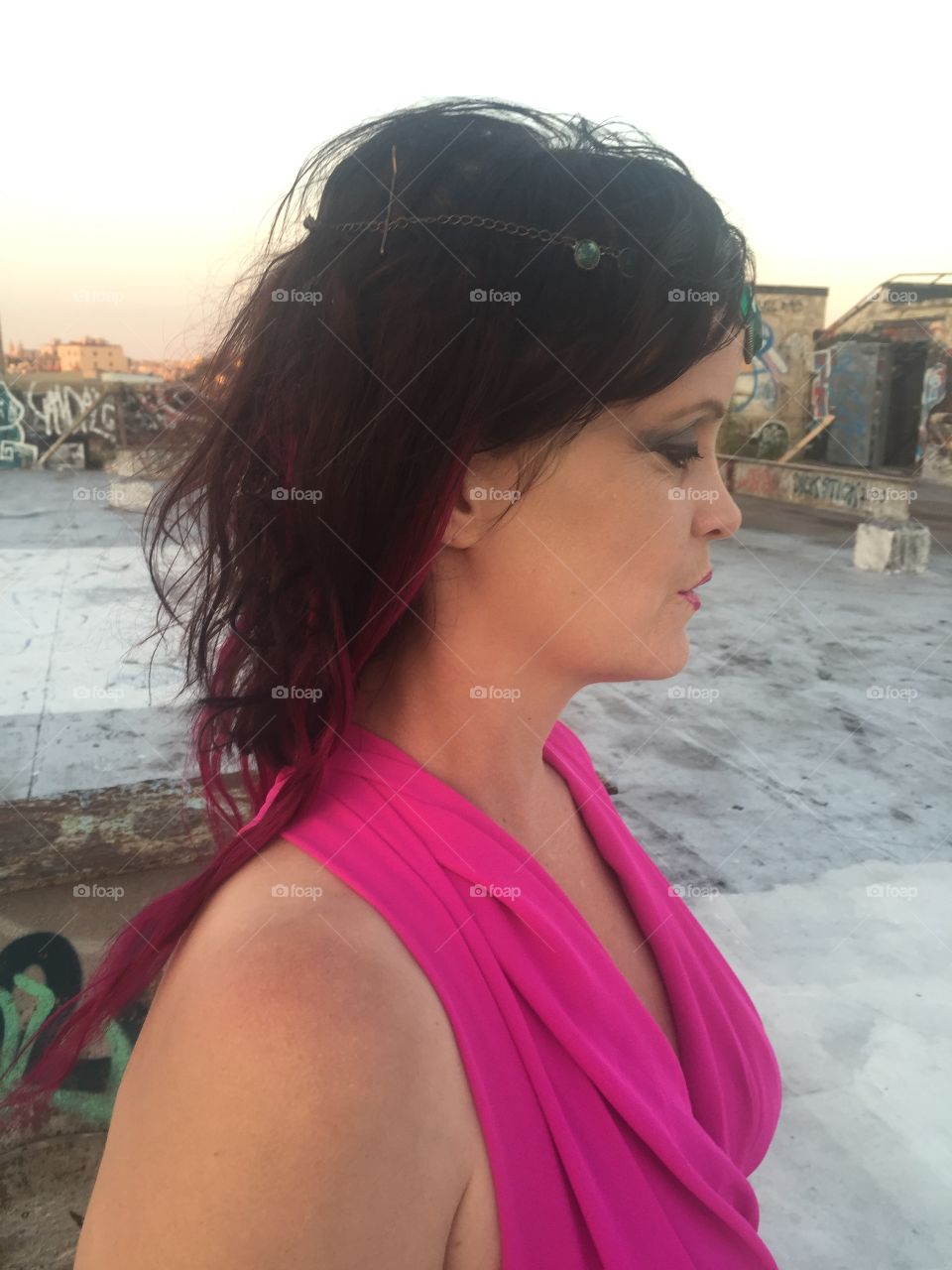 Princess Warrior on a rootop