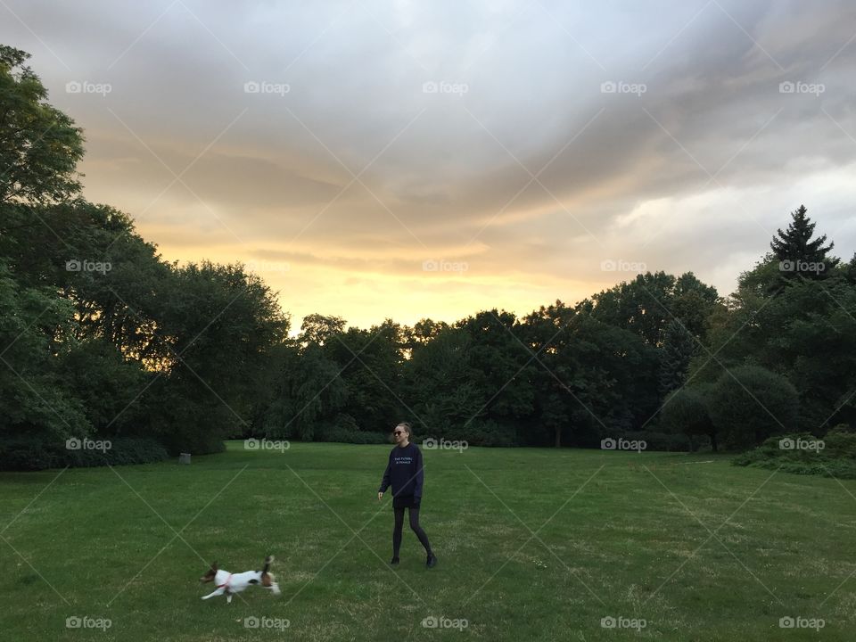 Skaryszewski park and a cloud