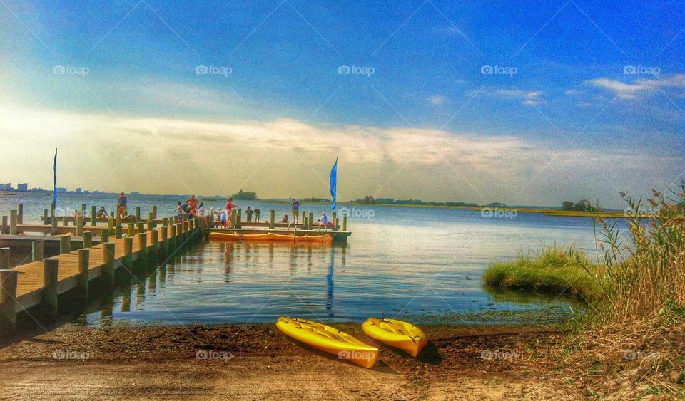 Lake kayaks . Little port , ocean city, USA