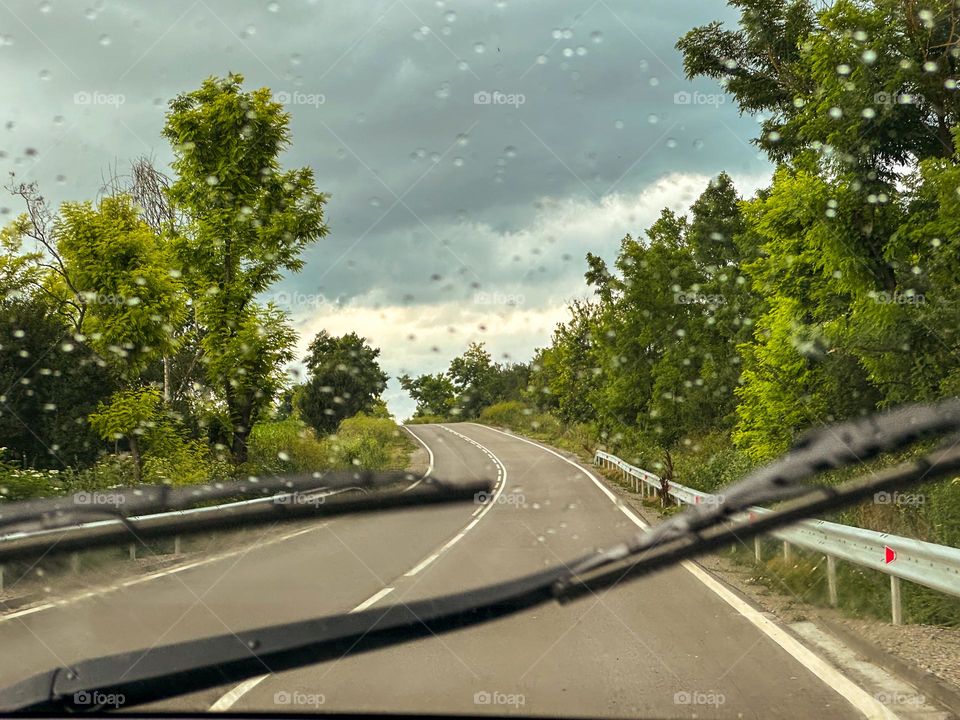 Driving through the rain 