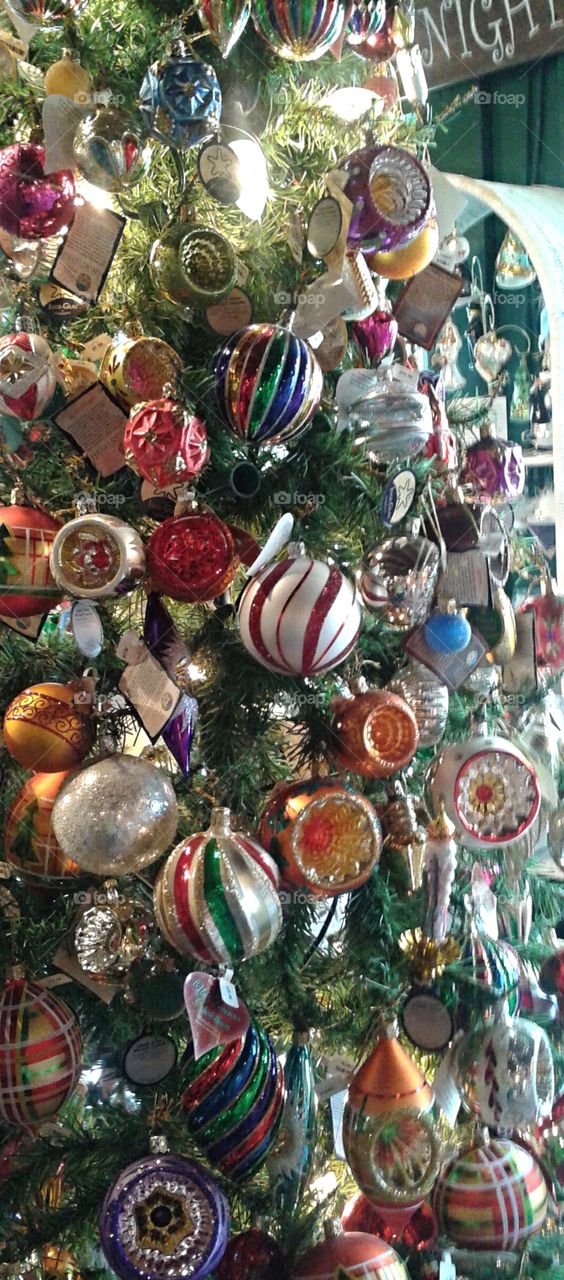 Holiday ornaments. A vacation trip to a specialty shop with awesome ornaments displayed.
