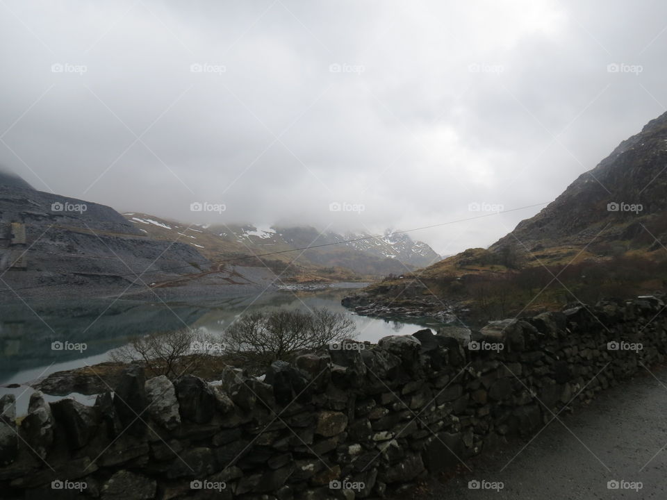 Snowdonia lake. Taken on a particularly cold, cloudy day